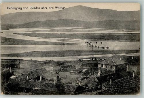 Skopje Feldpostkarte Fluss Wardar