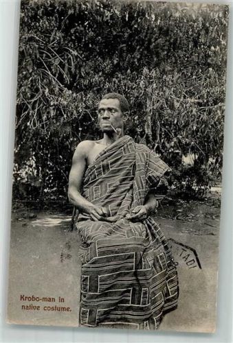 Accra 1911 Tracht Krobo-man Pfeife