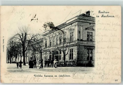 Karlovac 1901 ein großes Cafe mit einem Setalistem