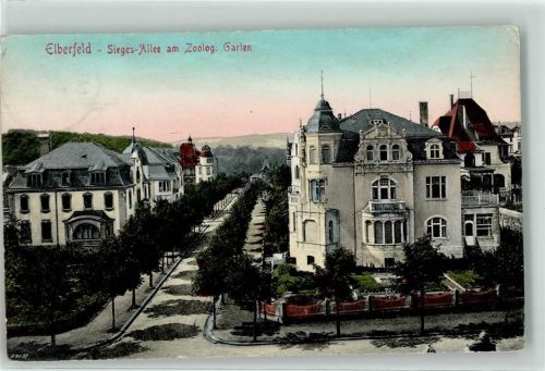 Elberfeld 1909 Sieges-Allee am Zoolog. Garten