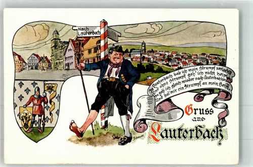 Lauterbach Tracht Wappen sign. Gebauer