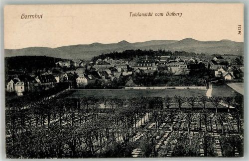Herrnhut 1910 Totalansicht vom Hutberg
