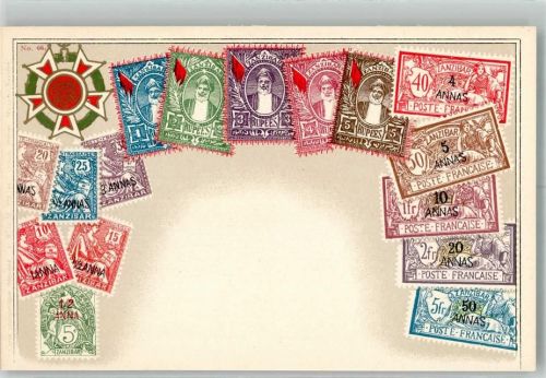 Sansibar Wappen Briefmarkenkarte