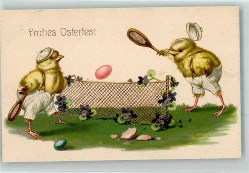 Ostern Küken vermenschlicht AK