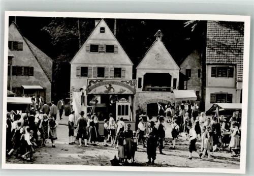 Heidenheim 1950 Heidenheimer Naturtheater 1950 Die Pfingsorgel Dorfplatz Schauspieler/Statisten