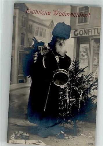 1916 Tannenbaum mit Lametta, Pelzmütze Spielzeug Puppen Trommel