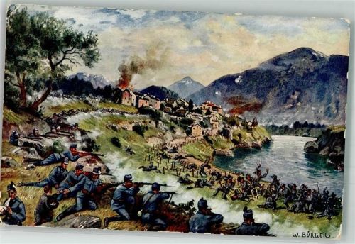 Gorizia 1915 sign. Bürger, W. Feldpost WK I B.I.r. J.R. 15 Schlacht am Isonzo