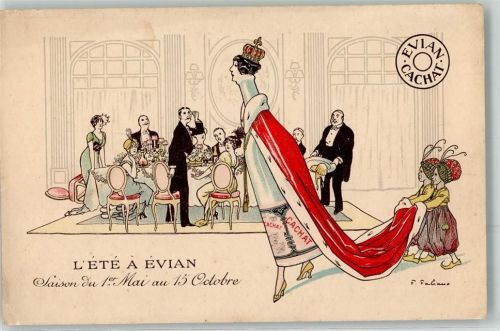 Paris 1903 Evian Mineralwasser Cachat sign. F. Fabiano