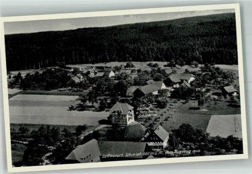 Schmieh 1937 Fliegeraufnahme Gasthaus Pension Schönblick