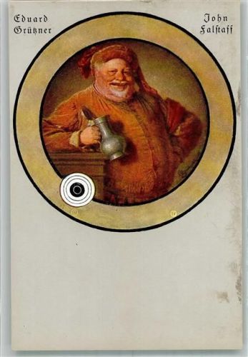 Deutsche Kriegsscheibenkarte Verlag Teubner , sign. Grützner : John Falstaff