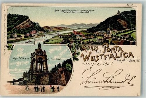 Porta Westfalica 1901 Kaiser Wilhelm Denkmal