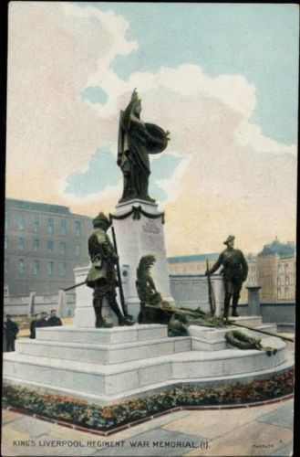 um 1910/20 Liverpool, Großbritannien: Kriegerdenkmal -Kings Liverpool Regiment war memorial (monument), Ak Nr.1,A & Co