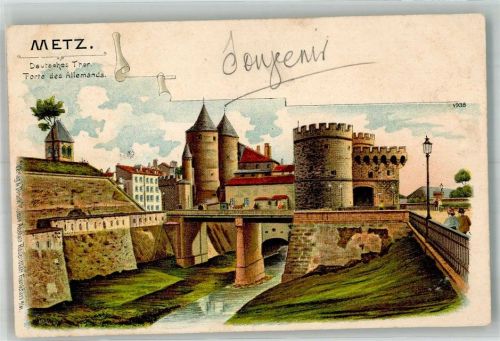 Metz Deutsches Tor Bahnpost Metz-Zug 1065