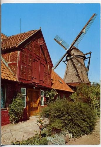 um 1991 Lemkenhafen, Windmühle/wind-mill,A. L. Postkarten-Verlag AKU1