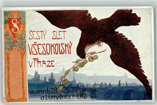 Prag Sesty Slet Vsesokolsky 1912 Minerva Nr. 9 sign. Wachsmanna