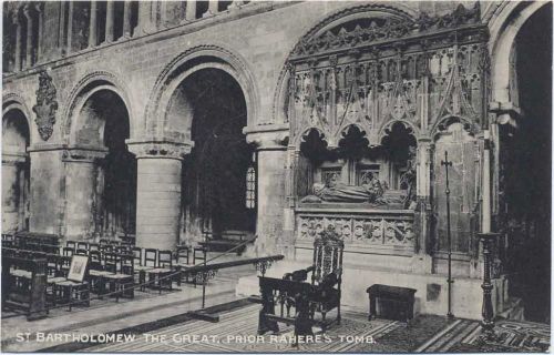 um 1910/20 England, St. Bartholomew, the great, prior rahere´s tomb.