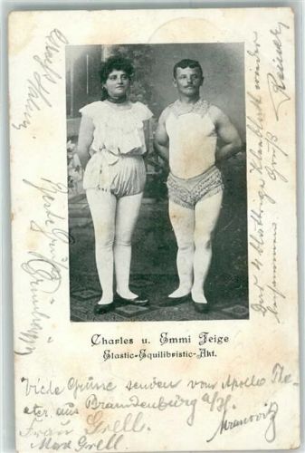 1902 Elastic Equilibristic Akt Charles und Emmi Feige AK