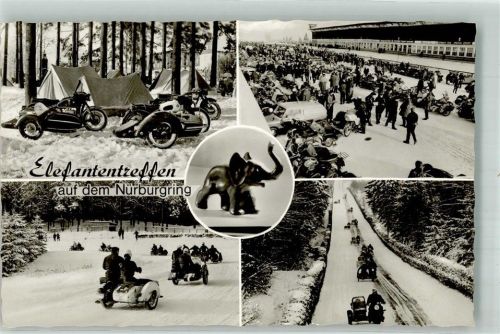 Adenau Elefantentreffen im Winter Motorrad mit Beiwagen