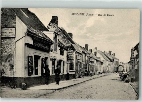 Sissonne 1915 Rue de Roucy Papeterie Feldpost Nr. 78
