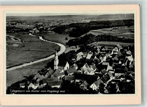Degmarn Fliegeraufnahme Original aufmontierte Verlagsmusterkarte