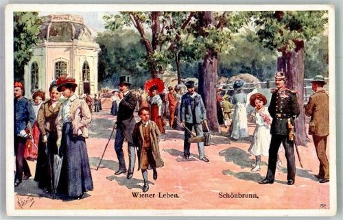 1130 Wien 13. Bezirk, Hietzing Künstlerkarte Wiener Leben Schönbrunn B.K.W.I.