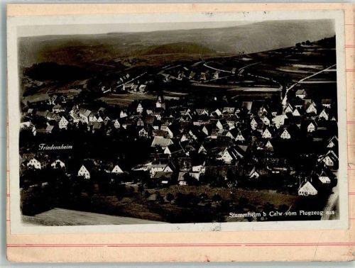 Stammheim Fliegeraufnahme Friedensheim Original aufmontierte Verlagsmusterkarte