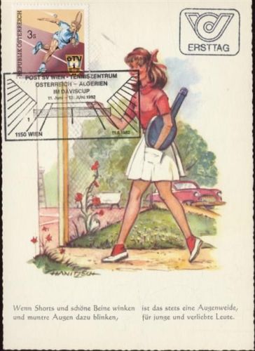 1982 Frau im Tennisdress, Gedicht,Ifa