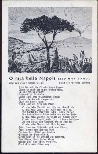 um 1920/30 Neapel: Ansicht, Lied, -O mia bella Napoli-,Robert Franke AKU1