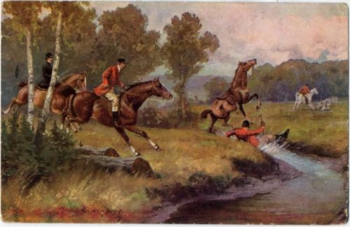 1913 Auf der Jagd, Reiter, Pferde, Serie 274.