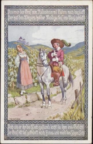 um 1910/20 Reiter, Pferd, Graf von Rüdersheim, Künstler AK,sign. S. Kutzer