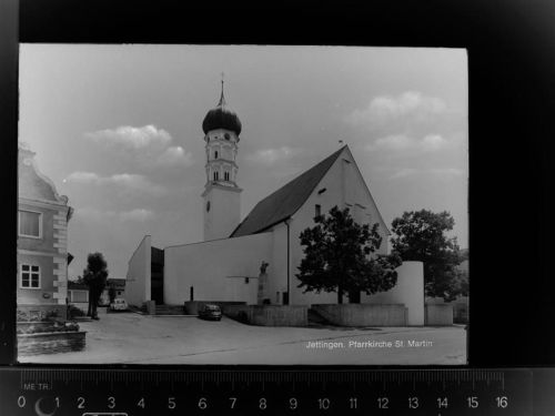 89343 W8876 Jettingen-Scheppach GLASNEGATIV Pfarrkirche St. Martin