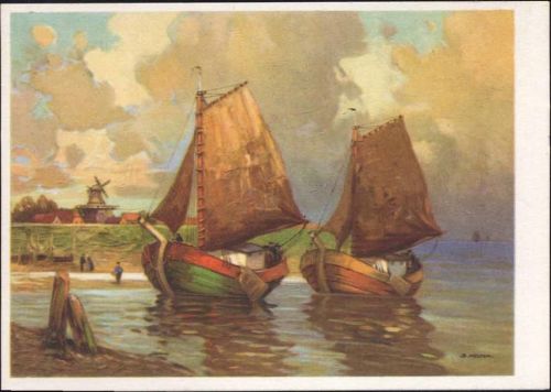 um 1930/40 Segelboote.,E.A.Schwerdtfeger & Co. AG. Berlin,sign. Adam