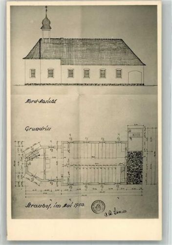 Straßhof Kirche Zeichnung-Entwurf