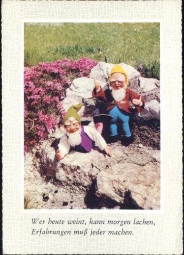 1968 Gartenzwerge, Spruch, garden gnome, saying