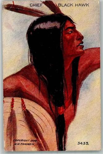 1909 Nr. 3433 von Peterson Prägedruck Chief Black Hawk H.H. Tammen
