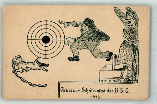 1913 B.S.C. Verein Humor Hund klaut Wurst