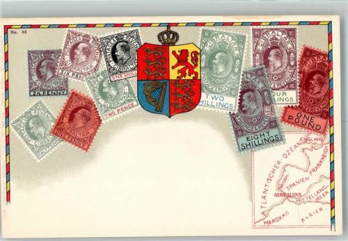 Gibraltar Wappen Briefmarkenkarte