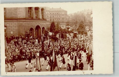 Köln Stadt 1928 Festzug Fahnenmarsch