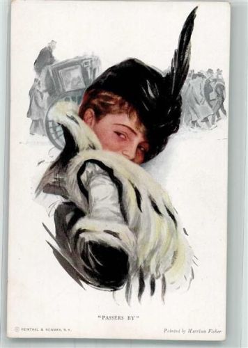 Hutmode Hut mit Feder Pelzstola Verlag Reinthal & Newman Nr. 766