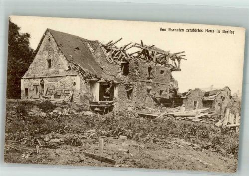 Gorlice 1917 Feldpost WK I 15.Inf.Div. zerstörtes Haus