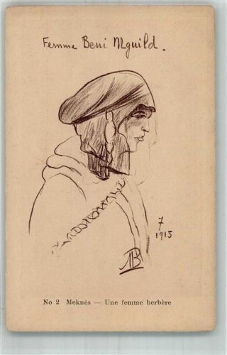 1915 Croquis Marocains Nr. 2 Meknes - Une femme berbere