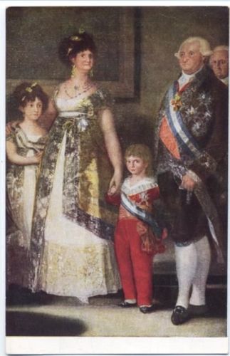 um 1920/40 Familie König Charles IV. von Spanien, Museo del Prado Madrid, Künstler-AK,Mayfe,sign. Goya AKU2