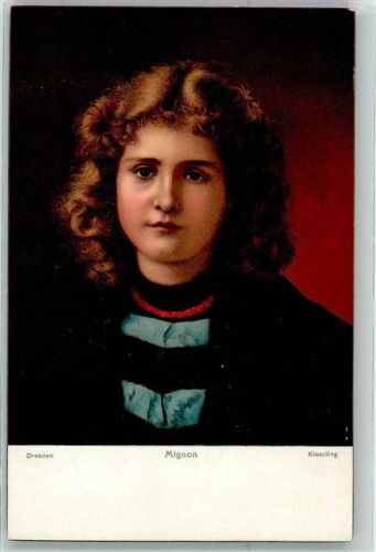 sign. Kiessling Figur aus Goethes Roman Wilhelm Meisters Lehrjahre Verlag Stengel & Co. 29721 Mignon Künstlerkarte