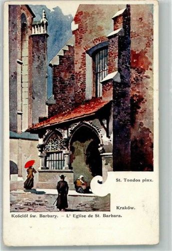 Krakau 1913 Kirche St. Barbara sign. Tondos, St.