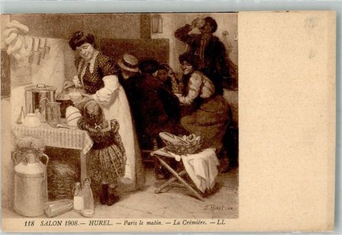 Paris Salon 1908 sign. Hurel, s. La Crémiére