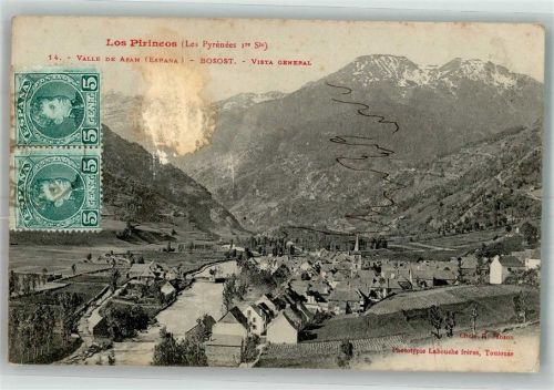 Lleida 1906 Les Pyrénées Vall de Aran Vielha e Mijaran Marke bildseitig
