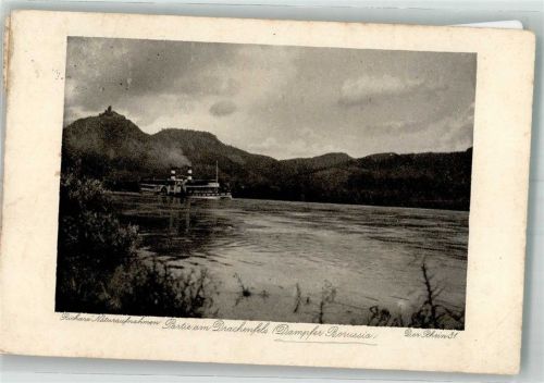 1915 Richarzi Naturaufnahmen Dampfer Borussia Am Drachenfels
