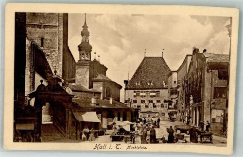 Hall Marktszene Kirche Marktplatz