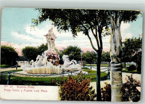 Buenos Aires 1910 Denkmal Fuente Lola Mora Plaza Colon