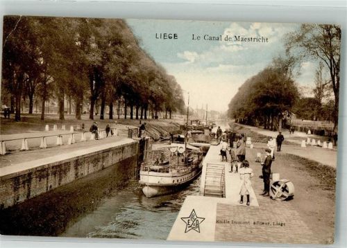 Liege Le Kanal de Maestricht Dampfschiff